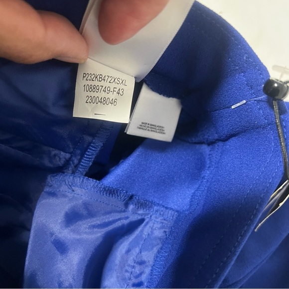 KASPER Women’s Cobalt Blue Medium Straight Leg Flat Front Pants NWT Business - Picture 10 of 11